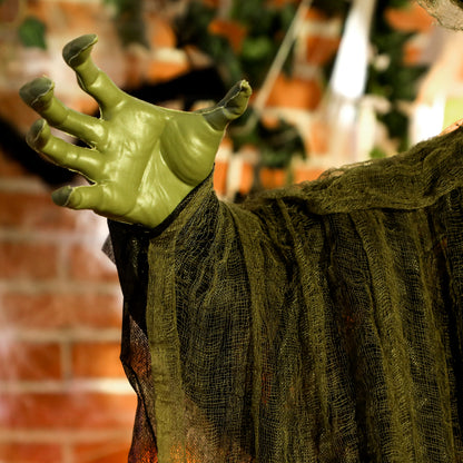 Voice Activated Halloween Animatronics Hanging Witch, Green
