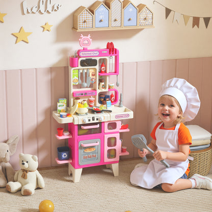 Kids Pretend Role Play Set with Realistic Lights & Sounds, Pink