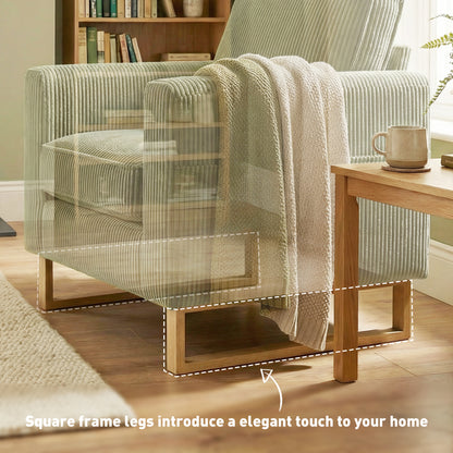 Armchair with Metal Legs and Spring Dark Green