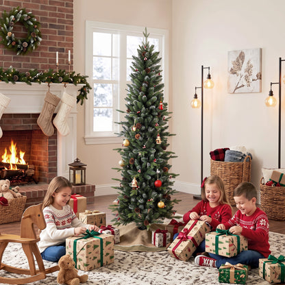 Slim Gracious Pine Xmas Tree with 688 Branch Tips, Green