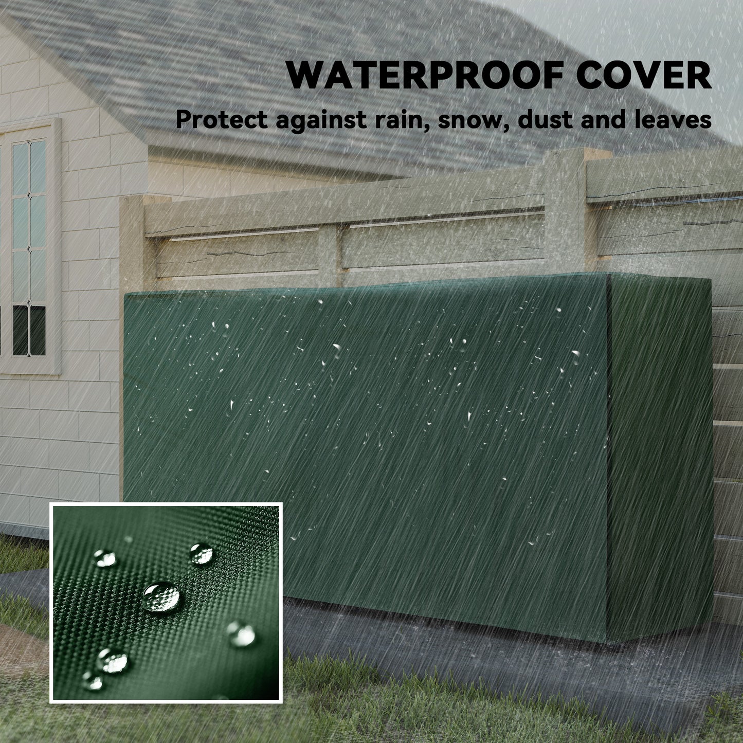 Metal Firewood Rack, Log Holder, 200 x 36 x 99 cm, Dark Green