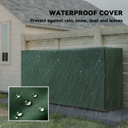 Metal Firewood Rack, Log Holder, 200 x 36 x 99 cm, Dark Green