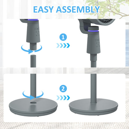 Pedestal Fan, Air Circulation Fan with Oscillating, Tilt, Grey