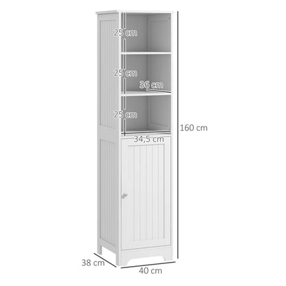 Freestanding Bathroom Tall Cabinet with Adjustable Shelf, White