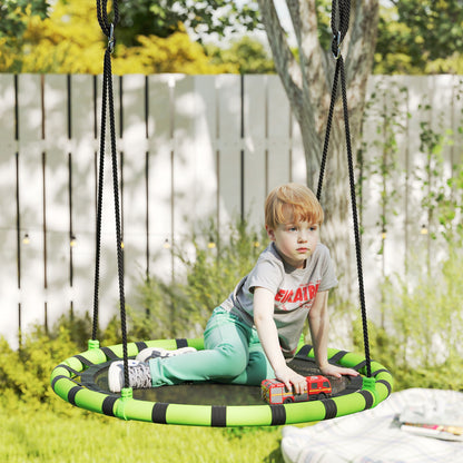 Kid Nest Swing Seat, 100cm Diameter Round Saucer Swing Set, Black