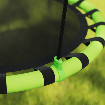 Kid Nest Swing Seat, 100cm Diameter Round Saucer Swing Set, Black