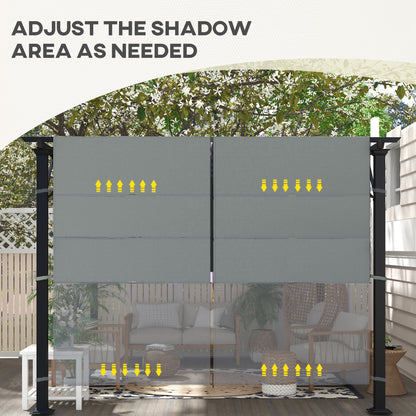 2Pcs Pergola Replacement Canopy, 4.9 x 1.2m, UV Protection, Dark Grey