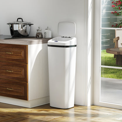 50L Sensor Bin, Stainless Steel Slim Kitchen Bin, Fingerprint-Proof