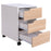 MDF Mobile File Cabinet pedestal with 3 Drawers Lockable Casters Oak and White