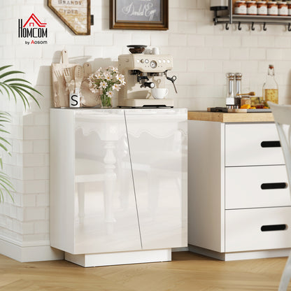 High Gloss Storage Cabinet for Bedroom Living Room Dining Room White