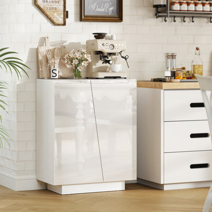 High Gloss Storage Cabinet for Bedroom Living Room Dining Room White