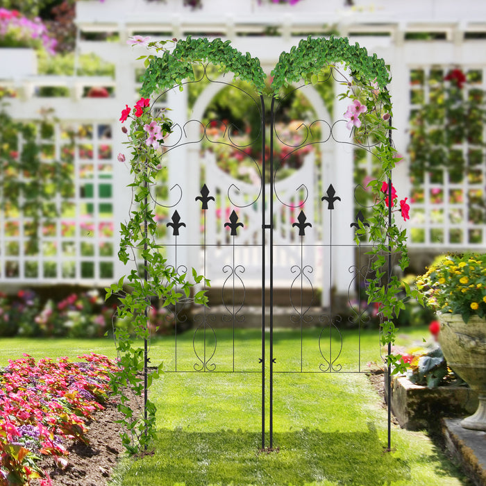 Metal Trellis Set of 2, Garden Trellis for Climbing Plants Support Frames, Scrolls Design