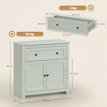 Sideboard, Kitchen Storage Cabinet w/ Adjustable Shelf, Drawer, Green