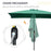 3x2m Patio Parasol Garden Umbrellas Canopy with Aluminum Tilt Crank Rectangular Sun Shade Steel, Green