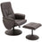 Executive Recliner Chair High Back and Footstool Armchair Lounge Seat Brown