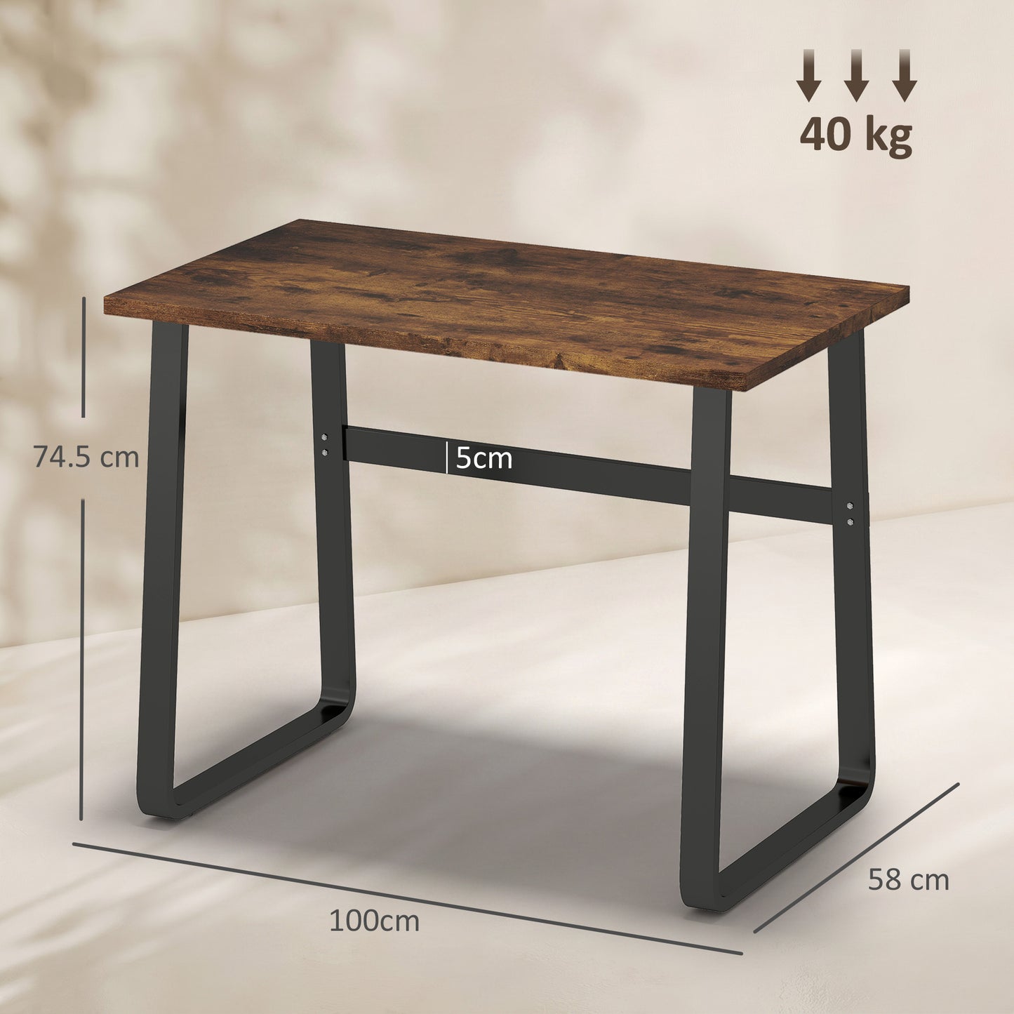 Industrial Writing Desk Laptop Table Home Office Study Workstation