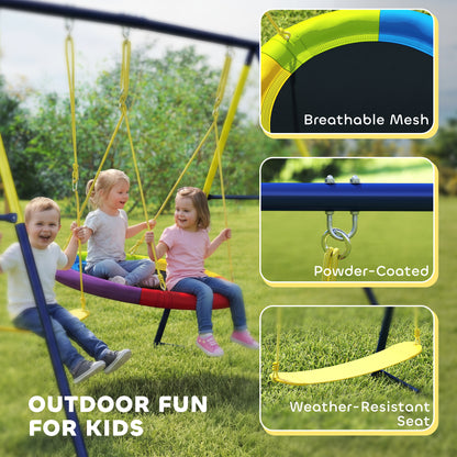 Kids Swing Set with Double Swings, Metal Frame, 150kg Capacity