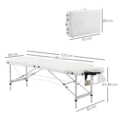 Portable Massage Table Beauty Therapy Sofa Bed Spa Aluminium White