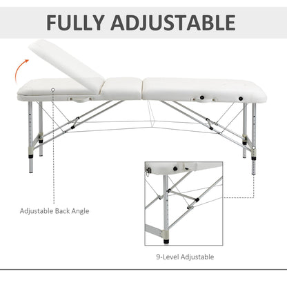 Portable Massage Table Beauty Therapy Sofa Bed Spa Aluminium White