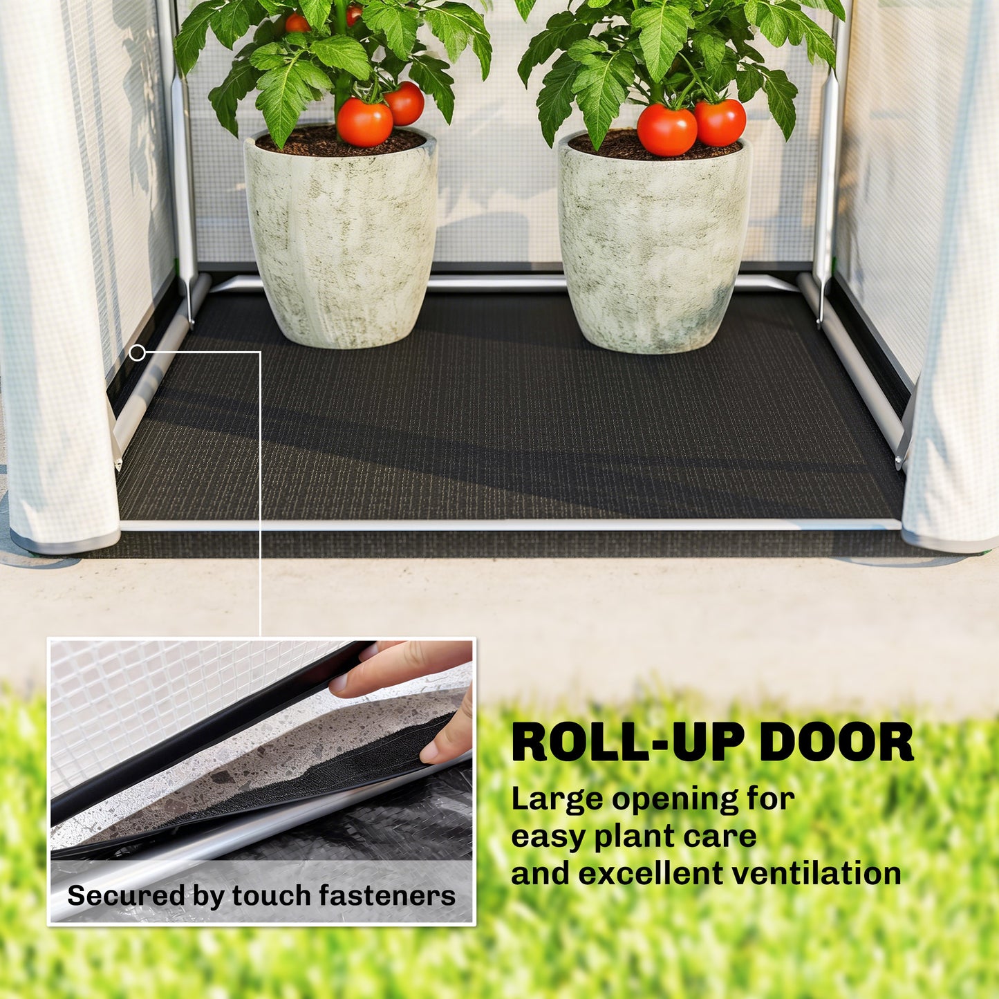 Mini Greenhouse, Small Greenhouse with PE Base, White