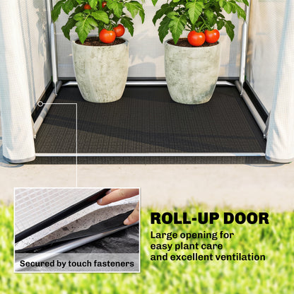 Mini Greenhouse, Small Greenhouse with PE Base, White