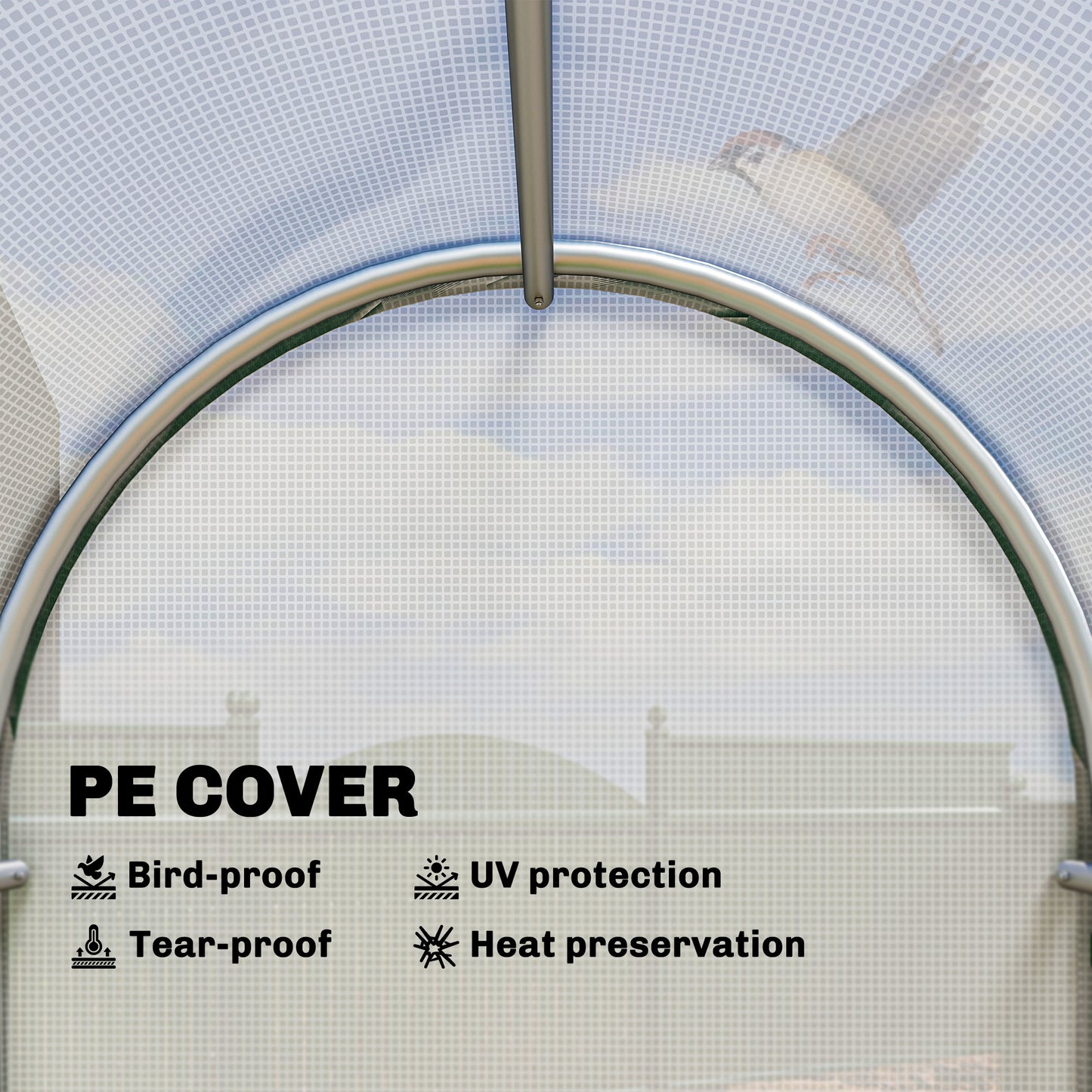 Mini Greenhouse, Small Greenhouse with PE Base, White