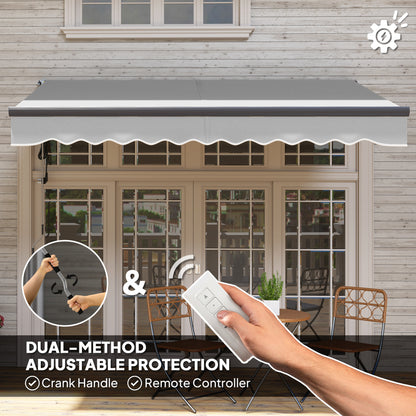 3 x 2.5m Electric Retractable Awning w/ Aluminium Frame Light Grey