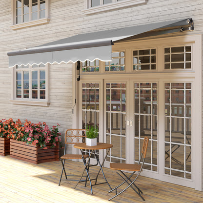 3 x 2.5m Electric Retractable Awning w/ Aluminium Frame Light Grey