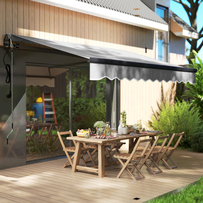 3 x 2.5m Electric Retractable Awning w/ Aluminium Frame Light Grey