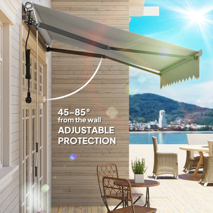 3 x 2.5m Electric Retractable Awning w/ Aluminium Frame Light Grey