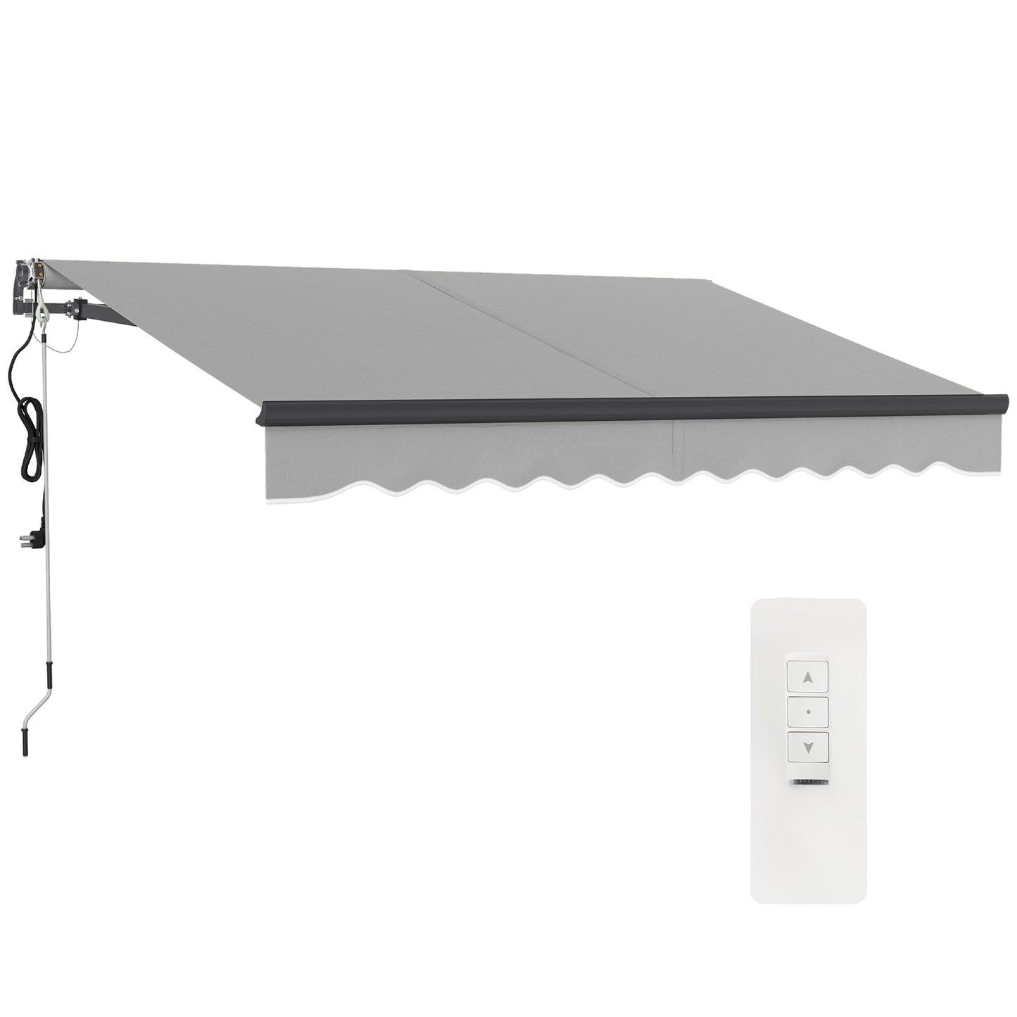3 x 2.5m Electric Retractable Awning w/ Aluminium Frame Light Grey