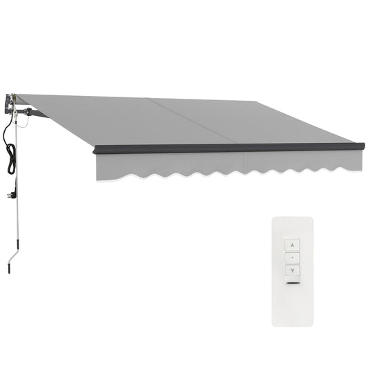 3 x 2.5m Electric Retractable Awning w/ Aluminium Frame Light Grey
