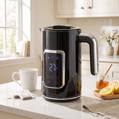 1.7L Fast Boil 3000W Electric Kettle with LED Display, Black