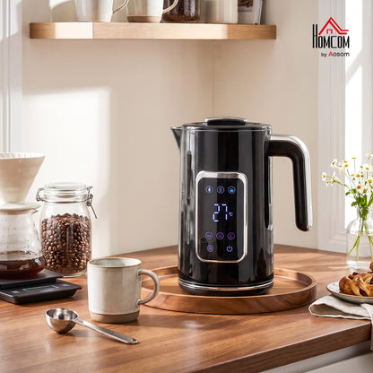 1.7L Fast Boil 3000W Electric Kettle with LED Display, Black