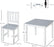 Kids Table and Chair Set 3 Pieces Toddler Preschoolers Desk with 2 Chairs for Indoor Study Rest Snack Time Grey