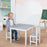 Kids Table and Chair Set 3 Pieces Toddler Preschoolers Desk with 2 Chairs for Indoor Study Rest Snack Time Grey