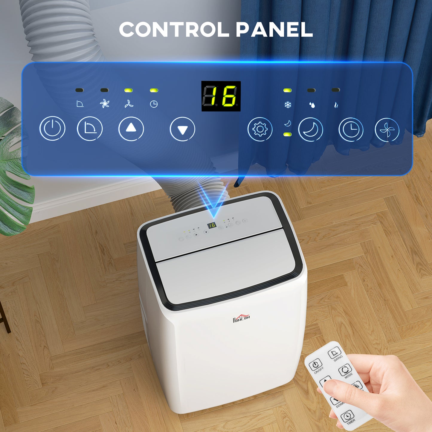 14,000 BTU Portable Air Conditioner with 40m², Sleep Mode, Dehumidifier