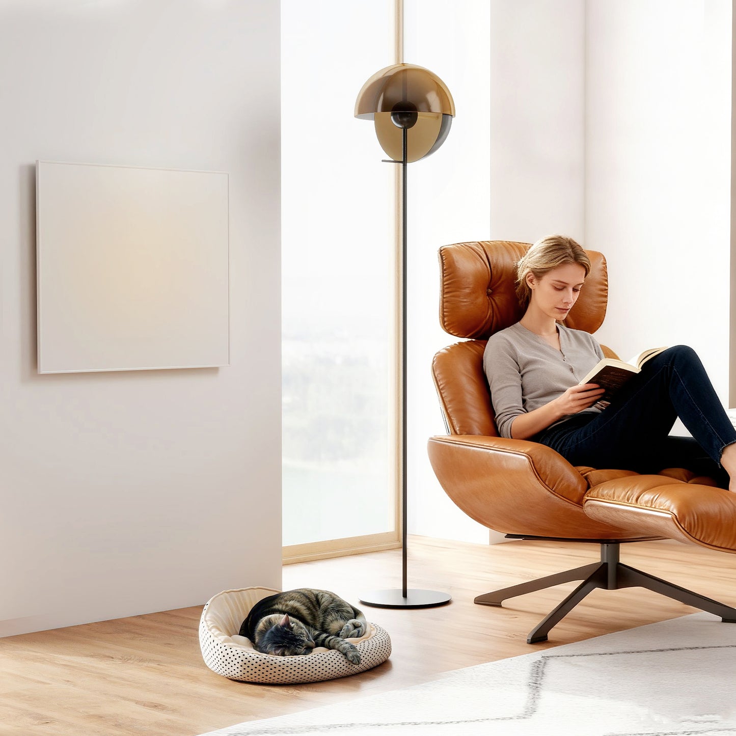 400W Smart Electric Heater, Wall Far Infrared Panel Radiator, White