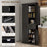 Freestanding Kitchen Storage Cabinet Drawers Cupboards Shelves Black