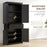 Freestanding Kitchen Storage Cabinet Drawers Cupboards Shelves Black