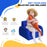 2 In 1 Kids Children Sofa Chair Bed Folding Couch Soft Flannel Foam Toddler Furniture for 3-4 years old Playroom Bedroom Living Room Blue