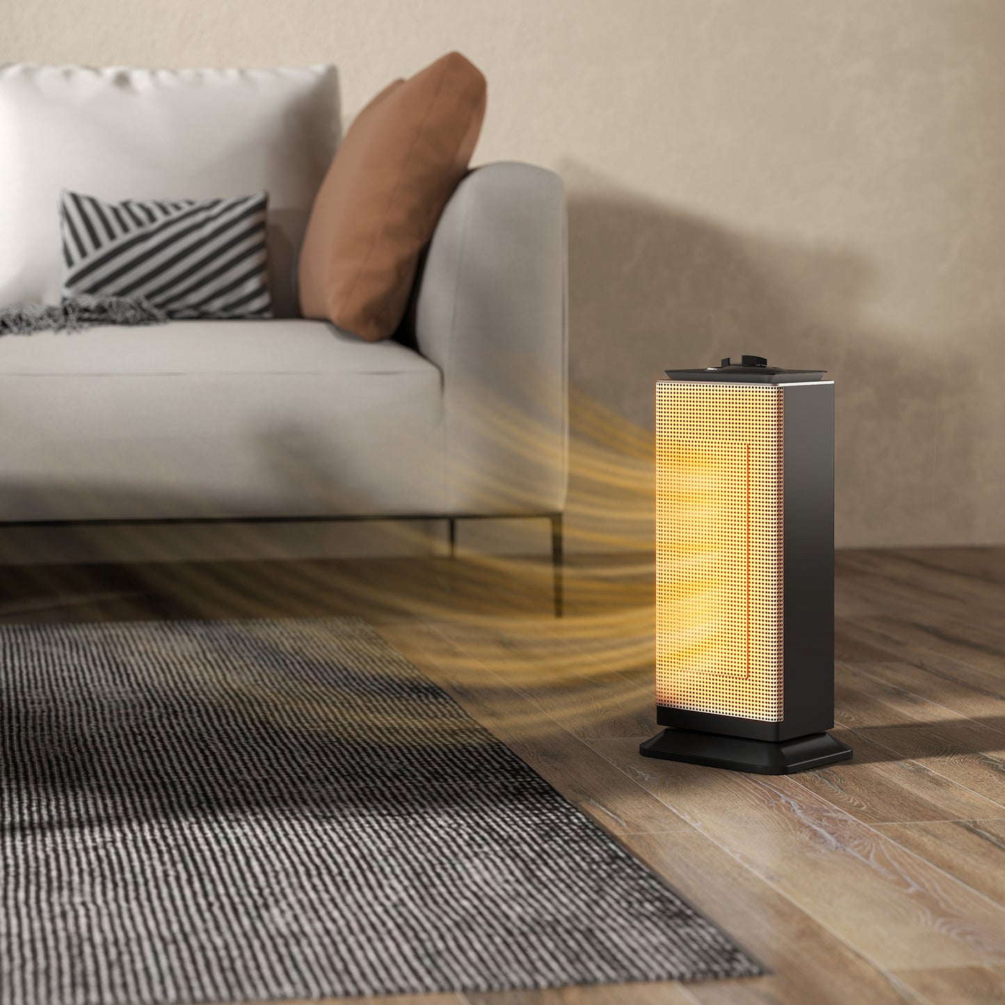 Ceramic Electric Heater, 1500W Fan Space Heater, Black