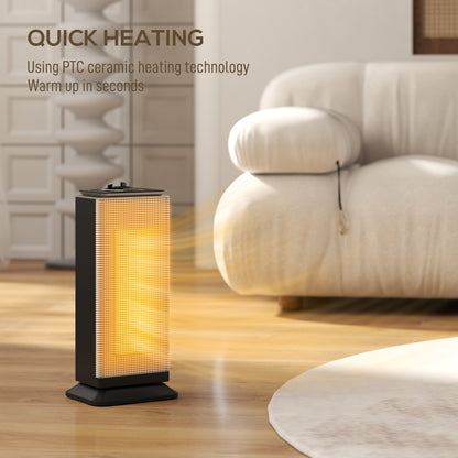 Ceramic Electric Heater, 1500W Fan Space Heater, Black