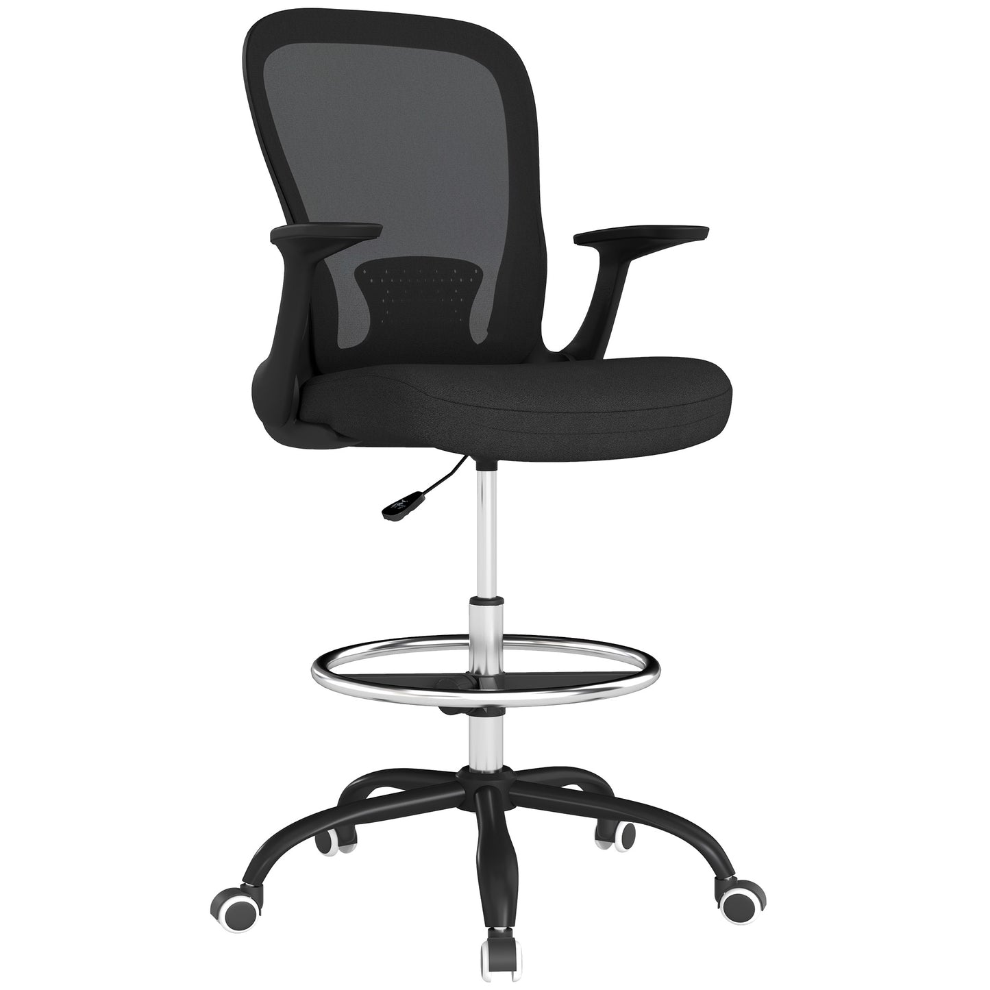 Mesh Draughtsman Chair, Ergonomic Drafting Chair, Black