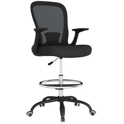 Mesh Draughtsman Chair, Ergonomic Drafting Chair, Black