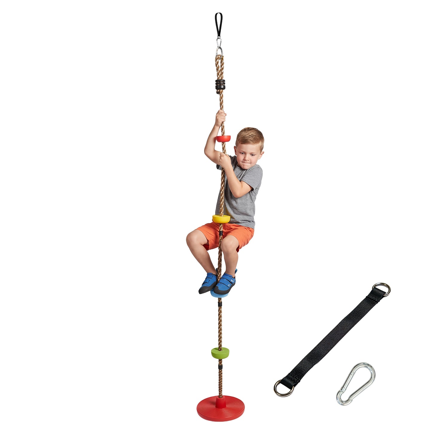Climbing Rope, Kids Tree Swing Kit with Disc Swings Seat, Red