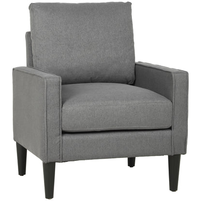Removable Pillow Linen Accent Chair, Dark Grey