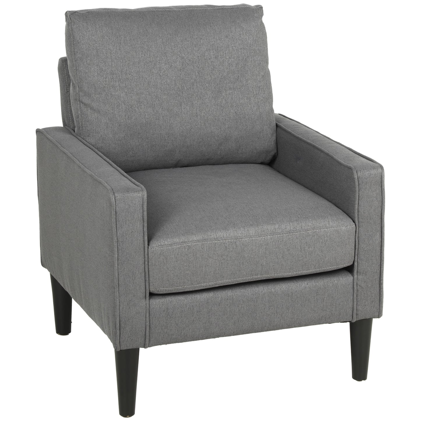 Removable Pillow Linen Accent Chair, Dark Grey