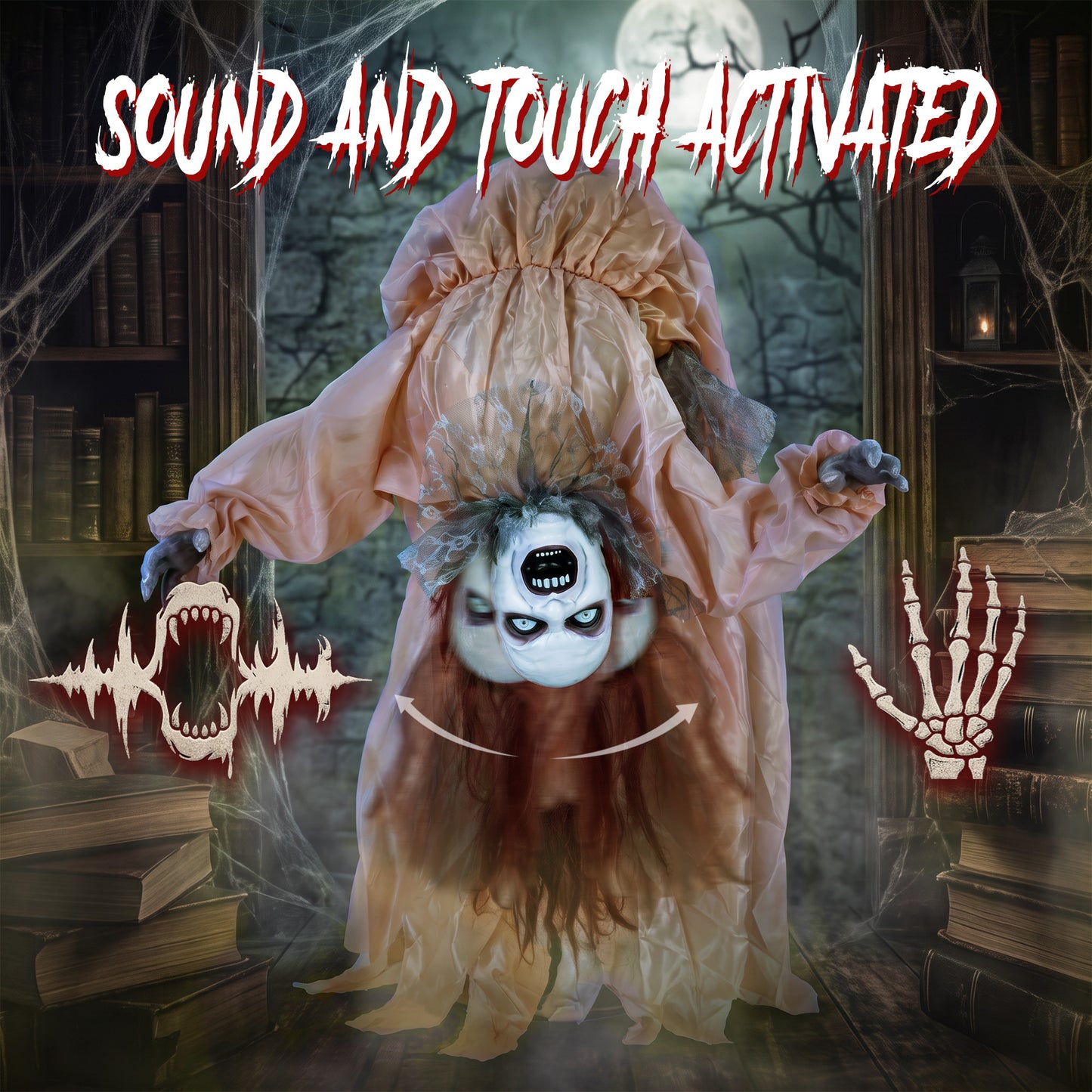 Animated Halloween Ghost for Indoor, Covered Outdoor
