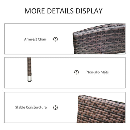 4 PC Rattan Chair Set, Patio Chairs Set, Cushioned Outdoor Rattan Furniture